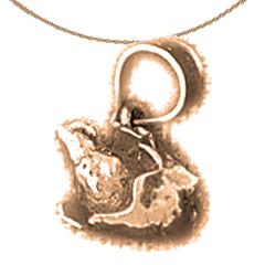 14K or 18K Gold 3D Duck Pendant