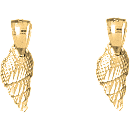 Yellow Gold-plated Silver 16mm Conch Shell Earrings