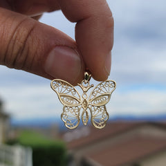 10K, 14K or 18K Gold Butterfly Pendant