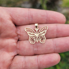 Schmetterlingsanhänger aus 10 Karat, 14 Karat oder 18 Karat Gold