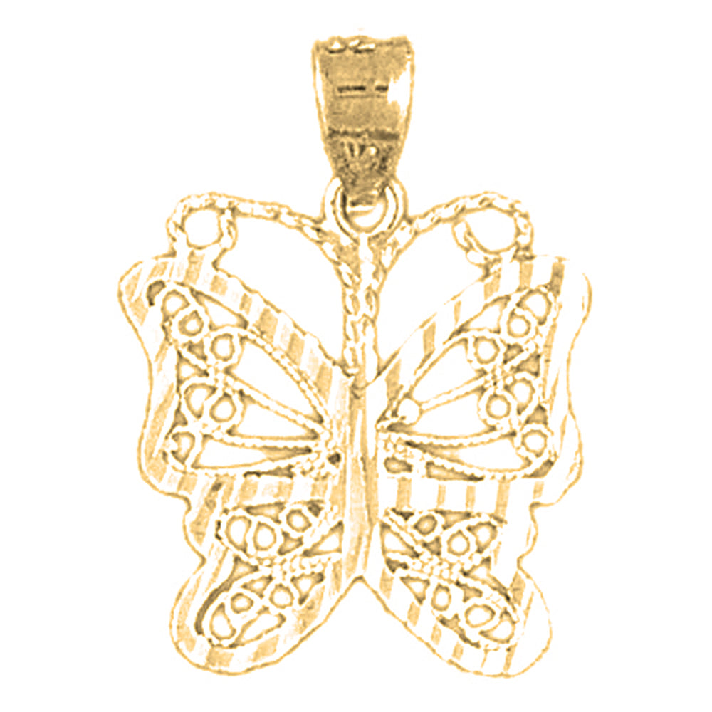 14K or 18K Gold Butterfly Pendant