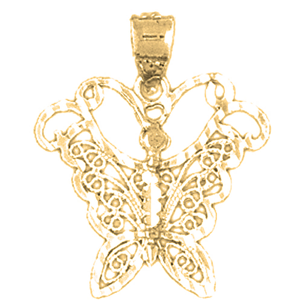 14K or 18K Gold Butterfly Pendant