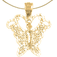 14K or 18K Gold Butterfly Pendant