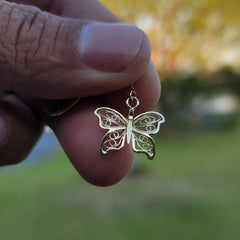 Schmetterlingsanhänger aus 14 Karat oder 18 Karat Gold