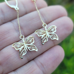 14K or 18K Gold Butterfly Pendant