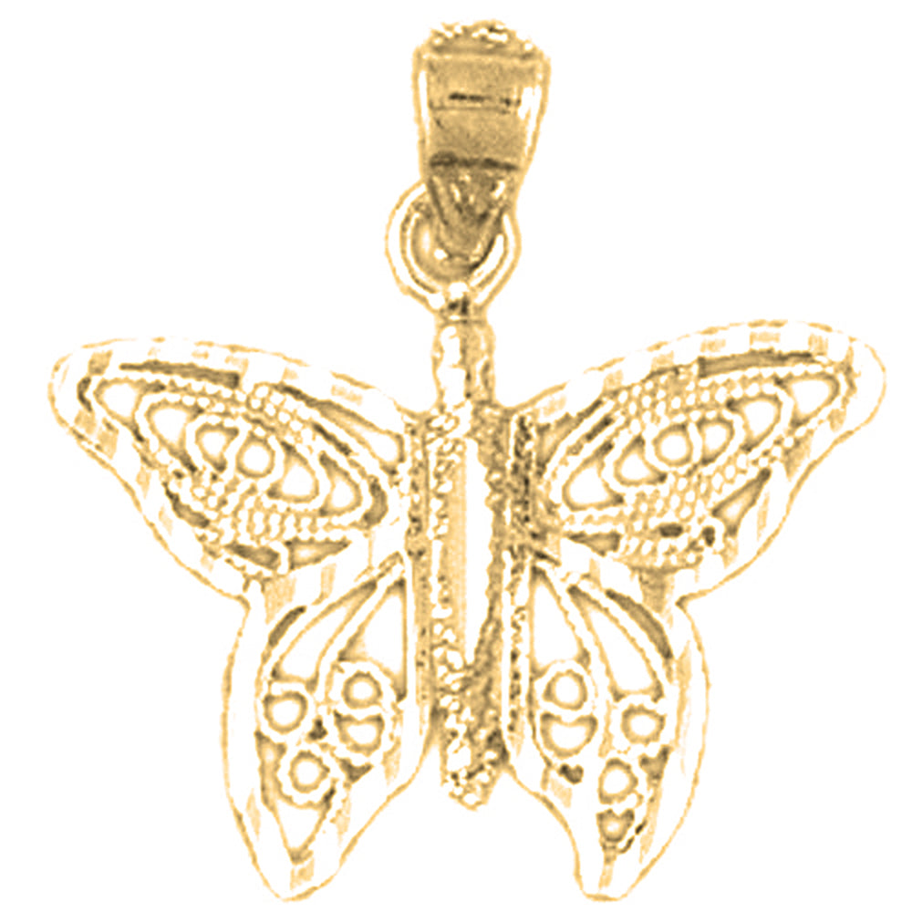 14K or 18K Gold Butterfly Pendant