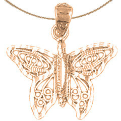 14K or 18K Gold Butterfly Pendant