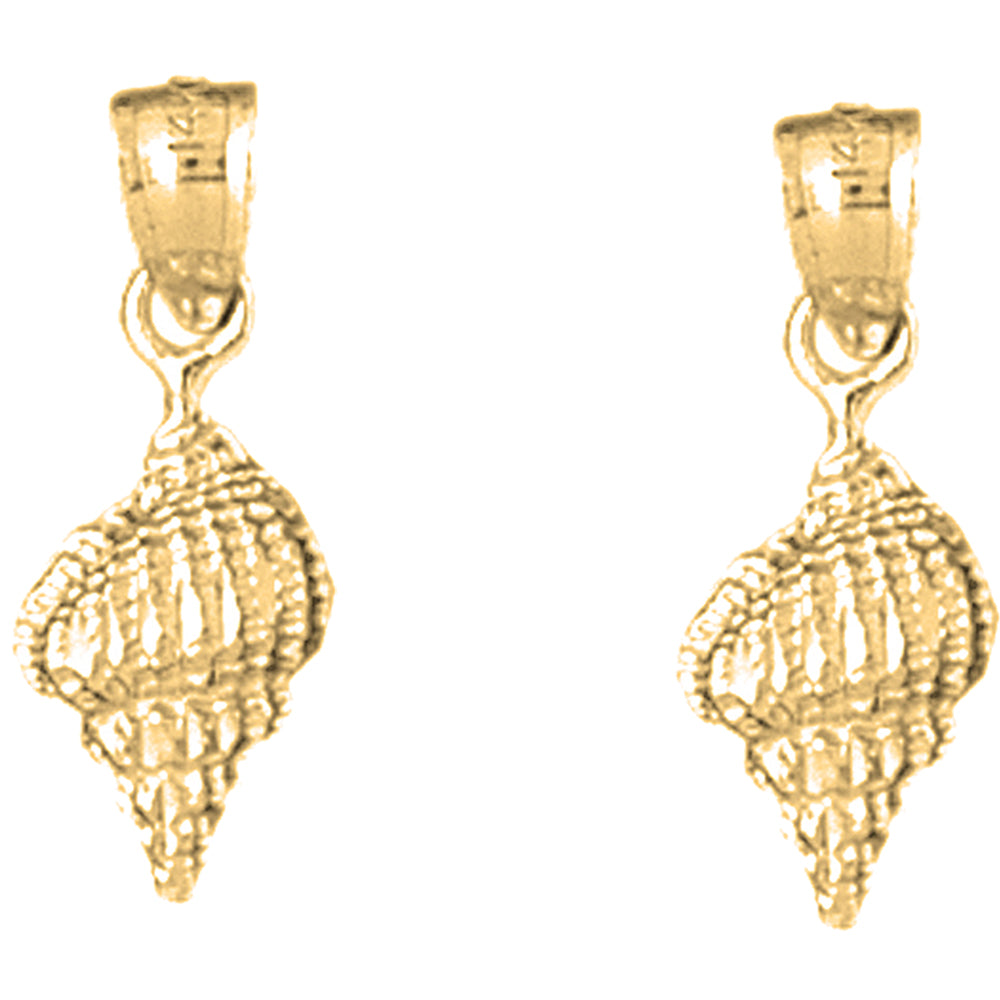 Yellow Gold-plated Silver 20mm Conch Shell Earrings