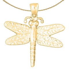 10K, 14K or 18K Gold Dragonfly Pendant