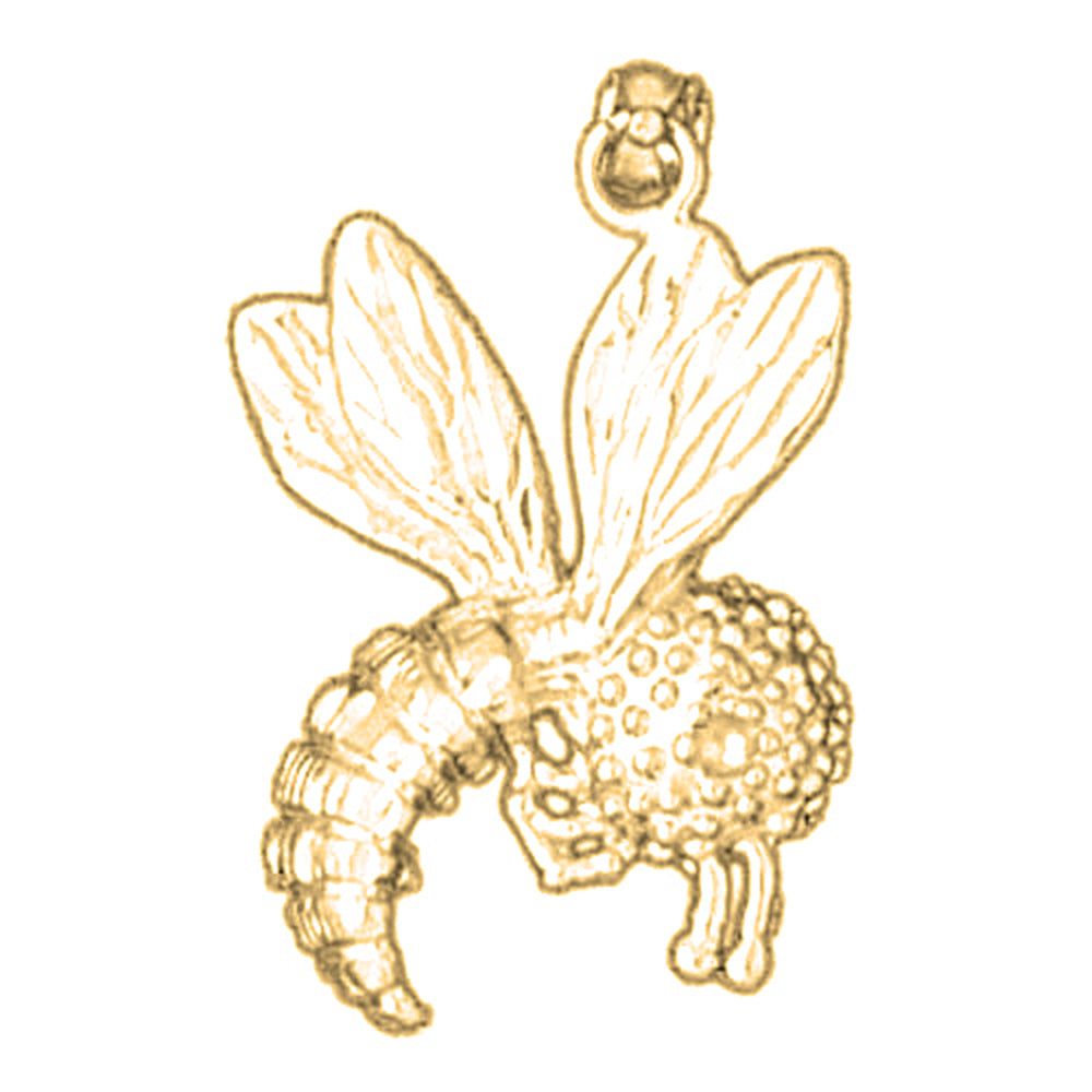 10K, 14K or 18K Gold Bee Pendant