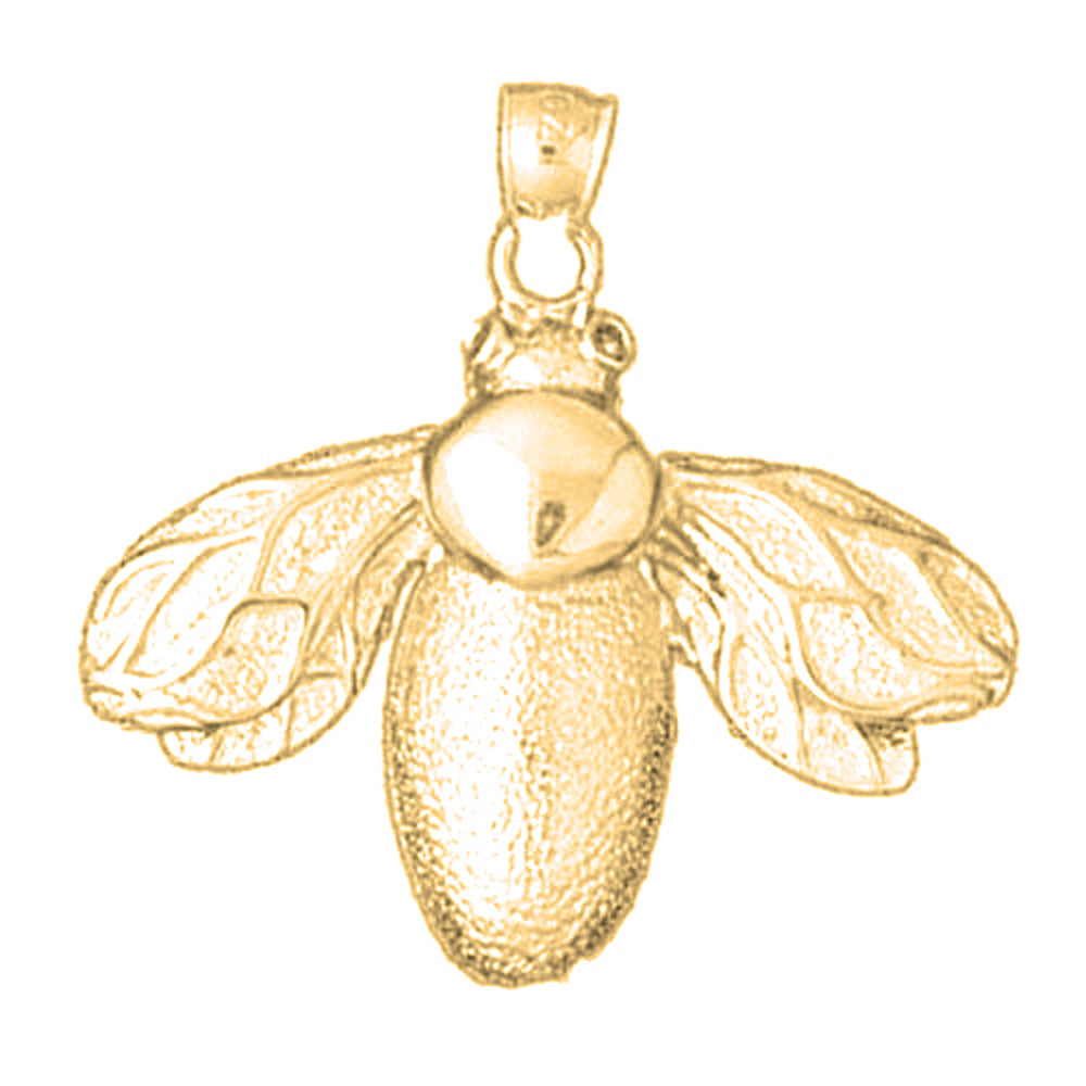 10K, 14K or 18K Gold Bee Pendant