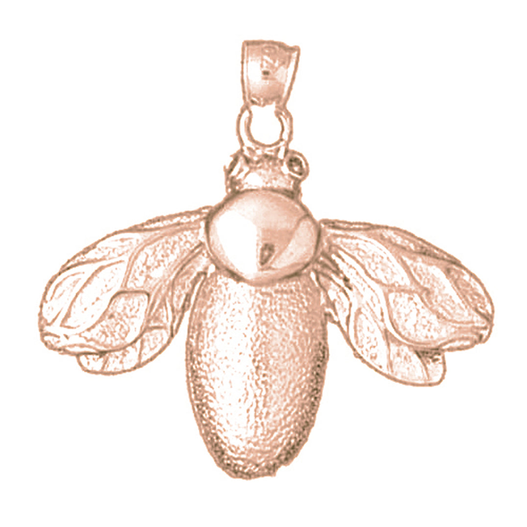 10K, 14K or 18K Gold Bee Pendant