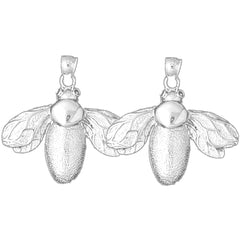 Sterling Silver 30mm Bee Earrings