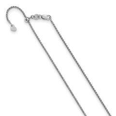 14K White Gold Adjustable 1.4mm Wheat Chain