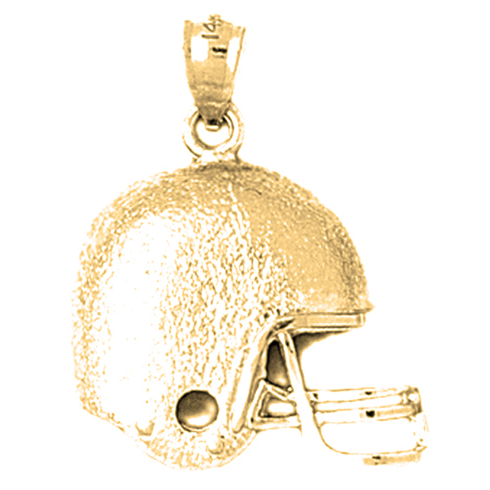 10K, 14K or 18K Gold Football Helmet Pendant