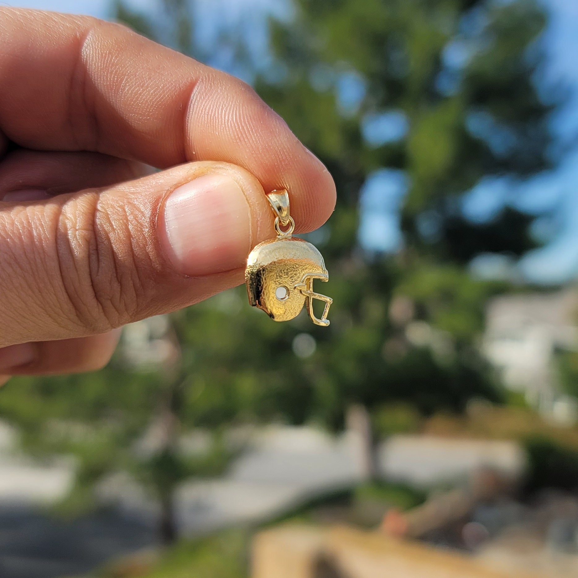 14K or 18K Gold Football Helmet Pendant