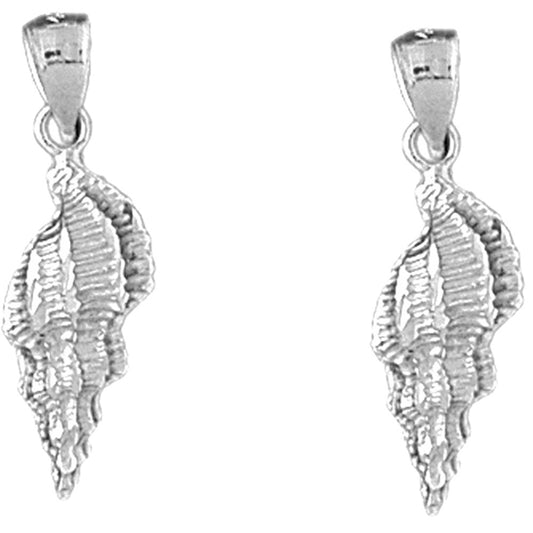 Sterling Silver 26mm Conch Shell Earrings