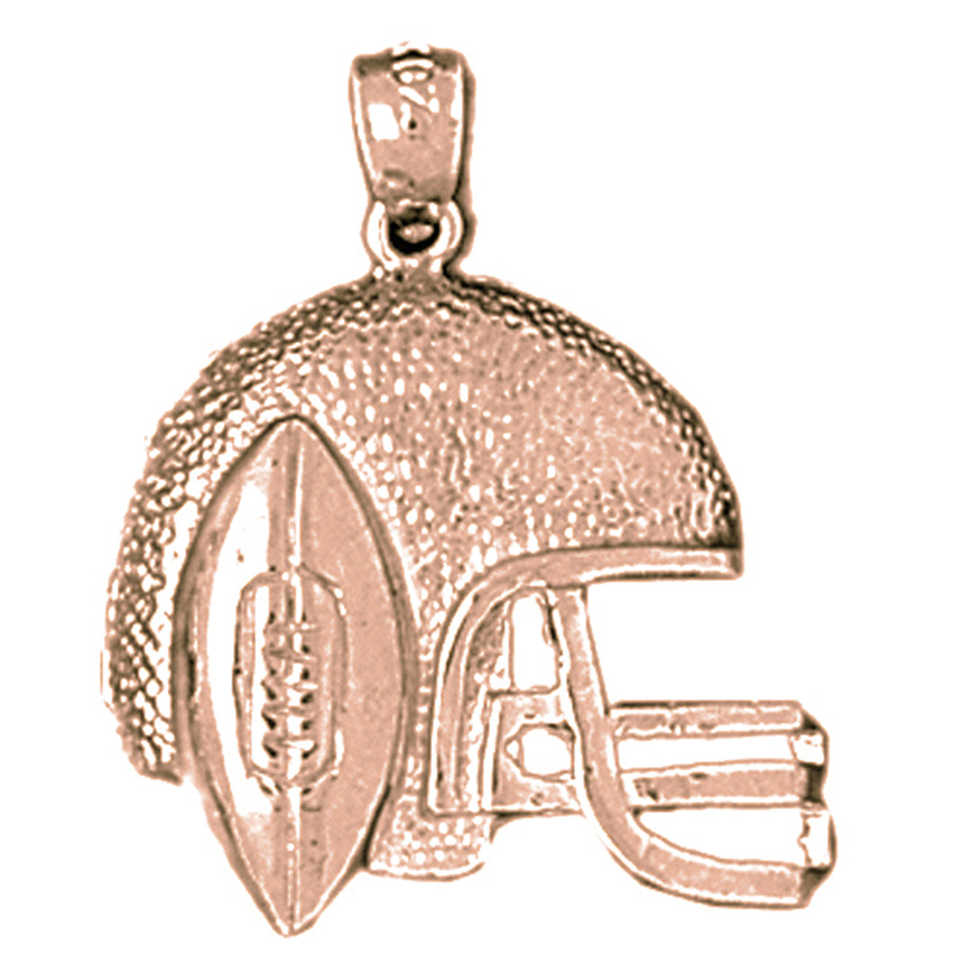 10K, 14K or 18K Gold Football Helmet Pendant