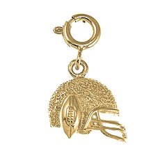 14K or 18K Gold Football Helmet Pendant