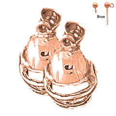 Ohrringe mit Footballhelm aus 14 Karat oder 18 Karat Gold