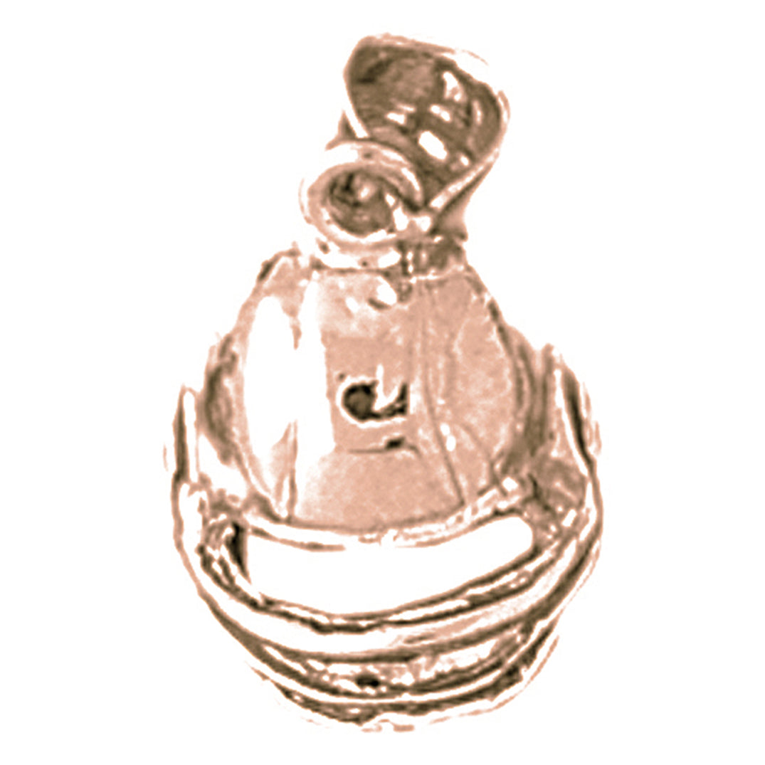 10K, 14K or 18K Gold Football Helmet Pendant