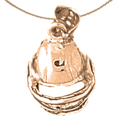 10K, 14K or 18K Gold Football Helmet Pendant