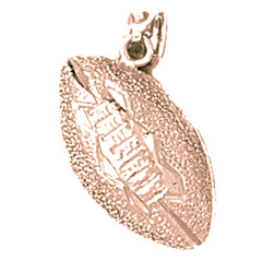 10K, 14K or 18K Gold 3D Football Pendant