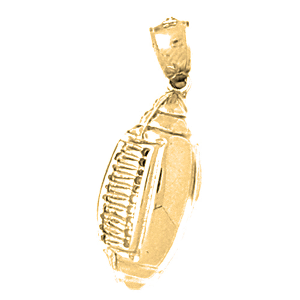 10K, 14K or 18K Gold Football Pendant