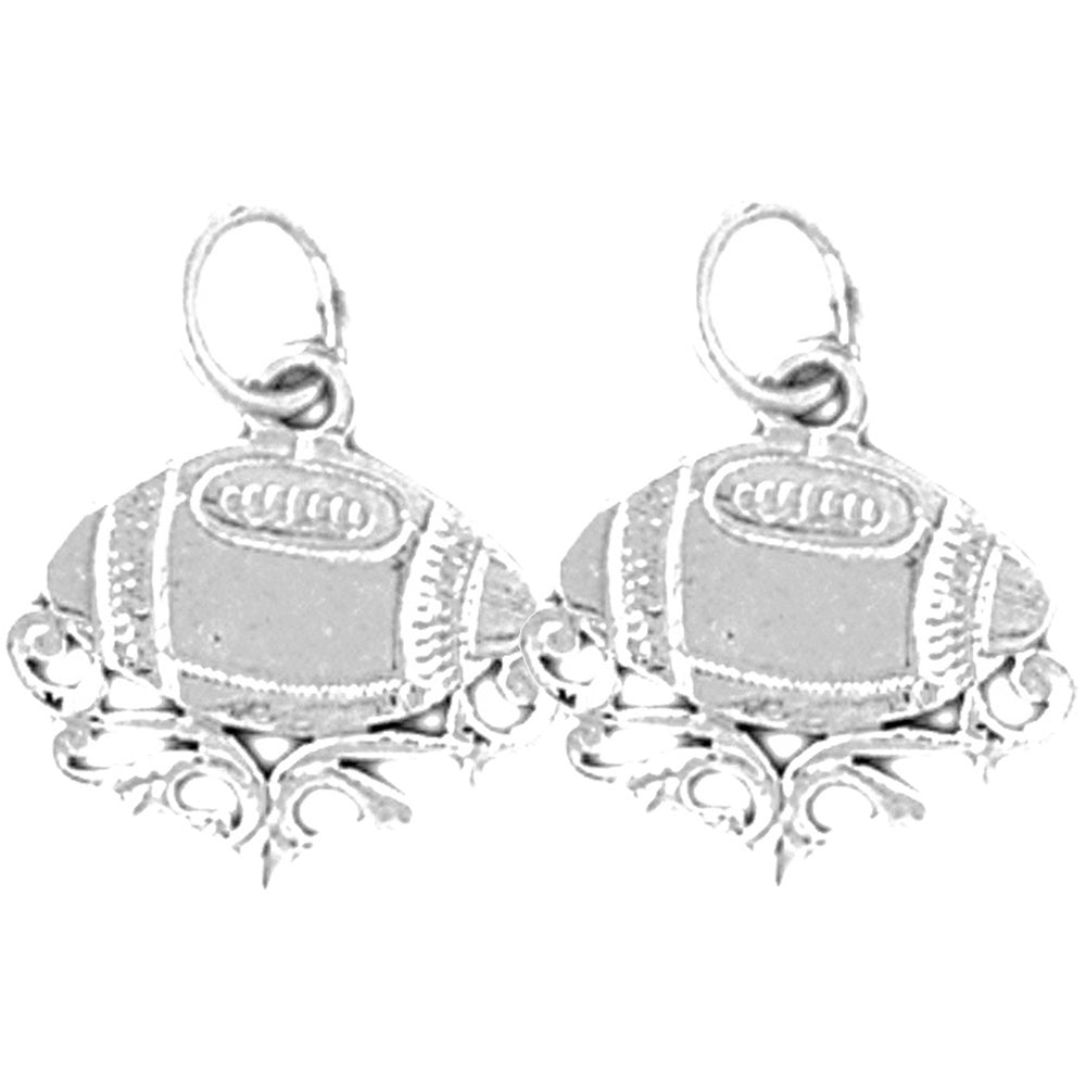 Sterling Silver 18mm Football Earrings