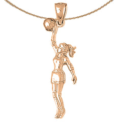 10K, 14K or 18K Gold Basketball Player Pendant