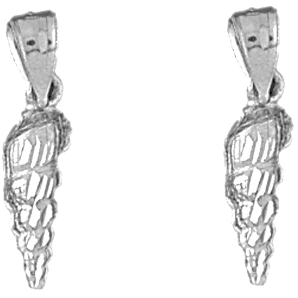Sterling Silver 20mm Conch Shell Earrings