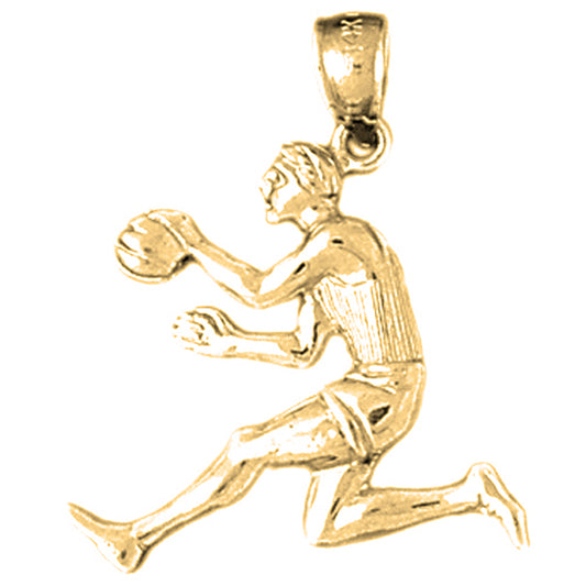 10K, 14K or 18K Gold Basketball Player Pendant