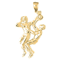 10K, 14K or 18K Gold Basketball Player Pendant