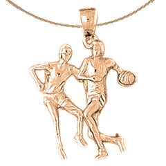 Basketballspieler-Anhänger aus 14 Karat oder 18 Karat Gold