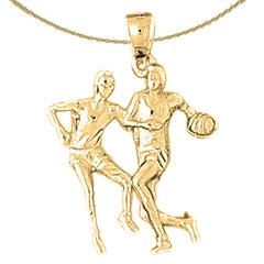 14K or 18K Gold Basketball Player Pendant