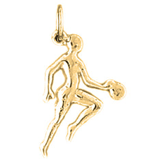 14K or 18K Gold Basketball Player Pendant