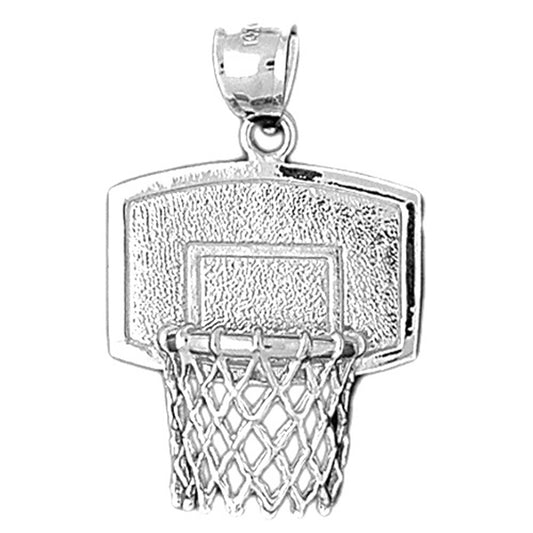 10K, 14K or 18K Gold Basketball Basket Pendant