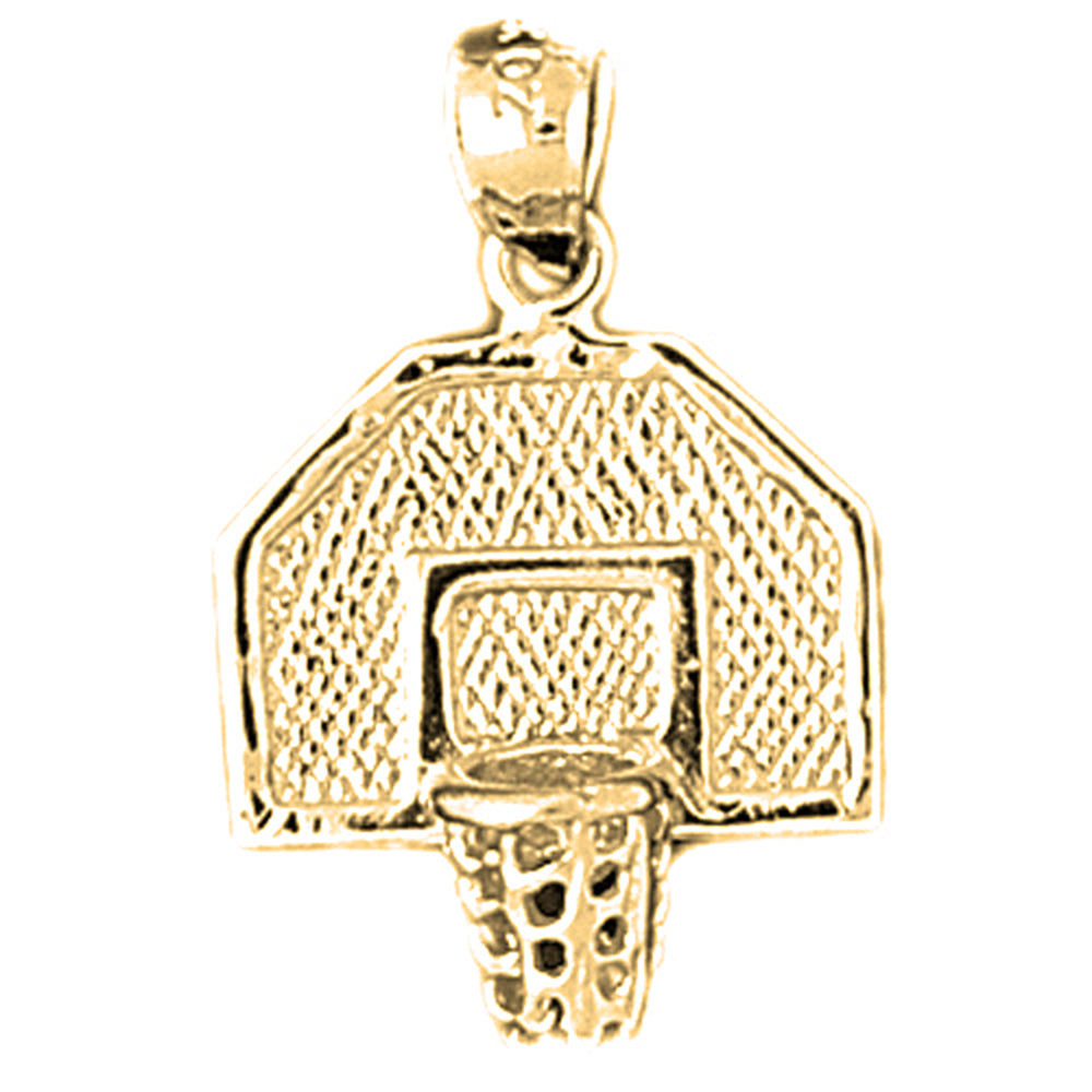 10K, 14K or 18K Gold Basketball Basket Pendant