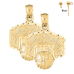 21 mm Basketballkorb-Ohrringe aus Sterlingsilber (weiß- oder gelbvergoldet)