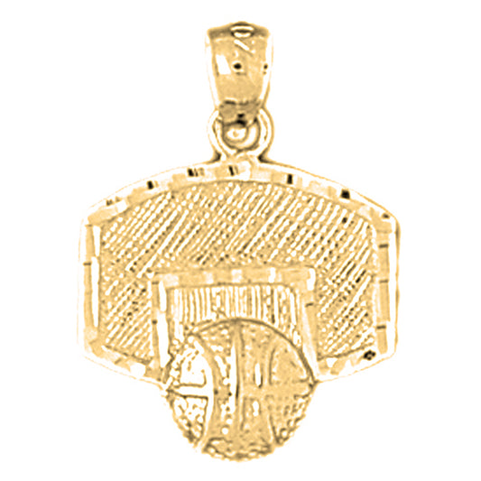 14K or 18K Gold Basketball Basket Pendant