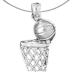 14K or 18K Gold Basketball Basket Pendant