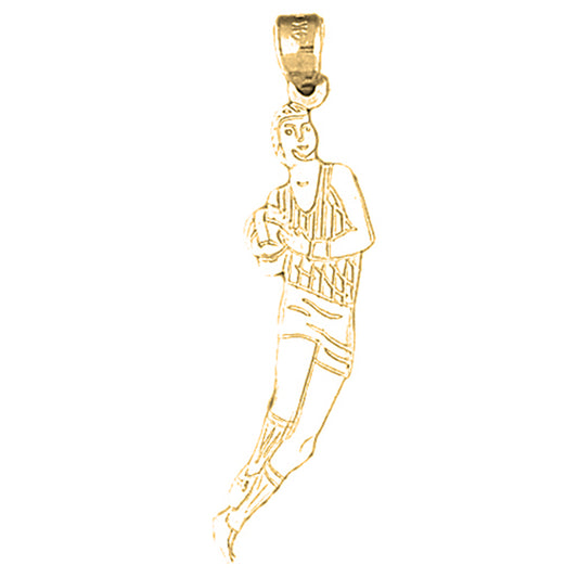 14K or 18K Gold Basketball Player Pendant