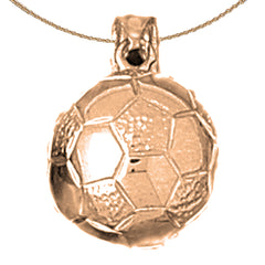 10K, 14K or 18K Gold 3D Soccer Ball Pendant