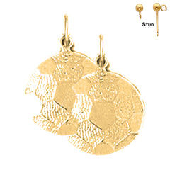 14K or 18K Gold Soccer Ball Earrings