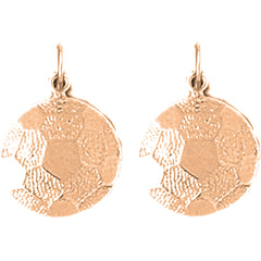 14K or 18K Gold 19mm Soccer Ball Earrings