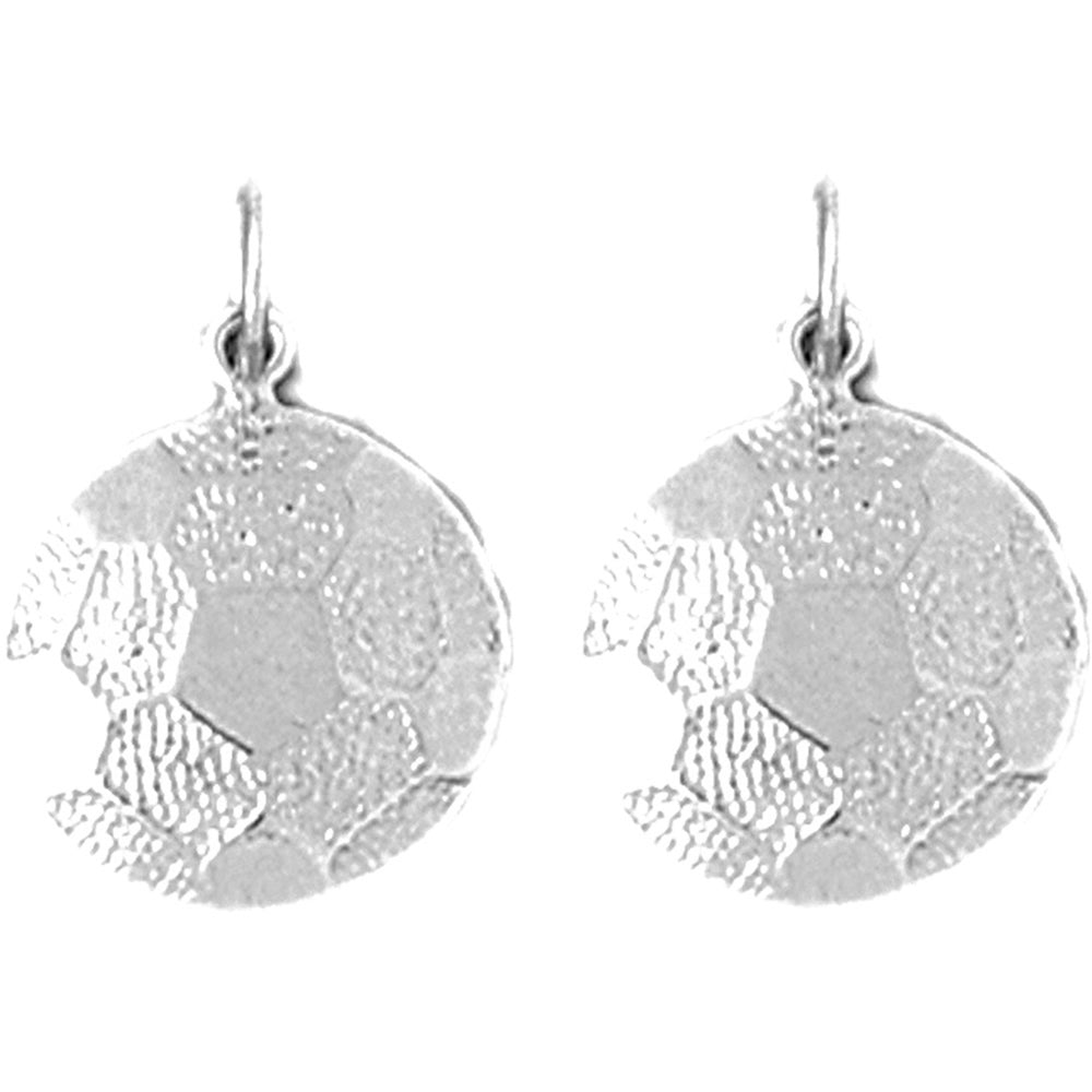 Sterling Silver 19mm Soccer Ball Earrings