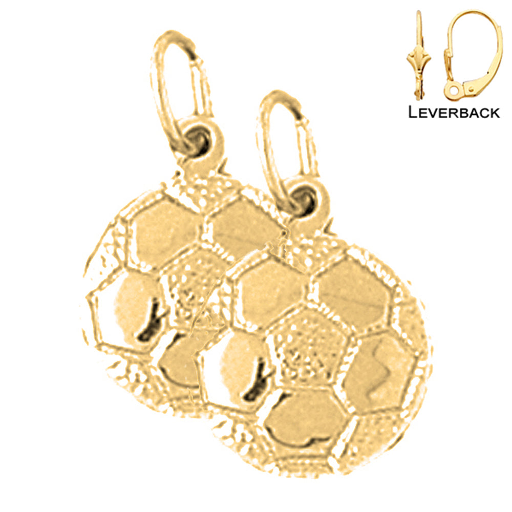 14K oder 18K Gold Fußball Ohrringe