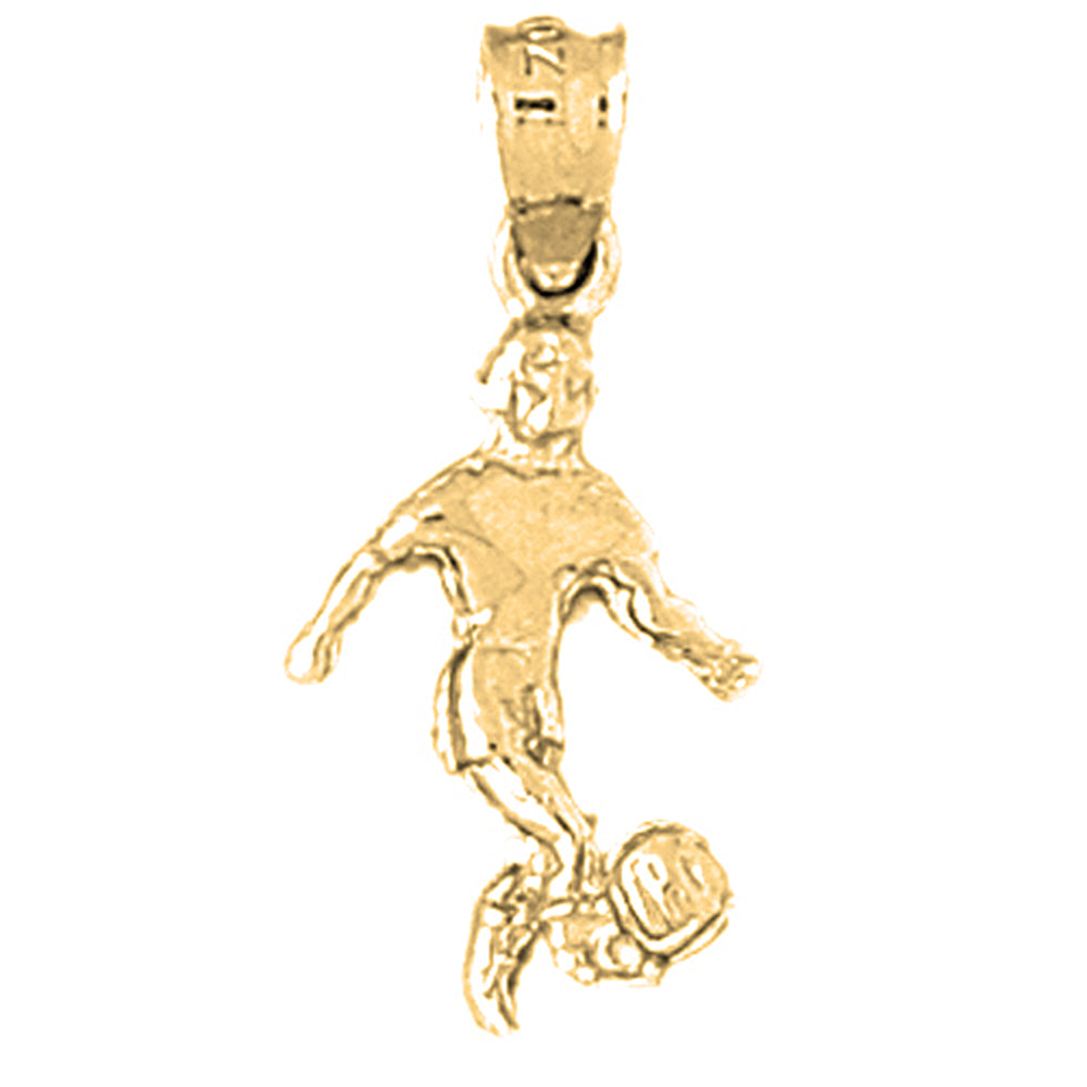 14K or 18K Gold Soccer Player Pendant