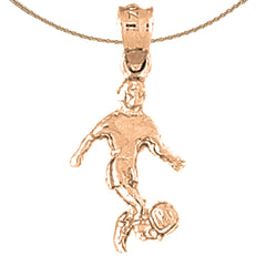 14K or 18K Gold Soccer Player Pendant