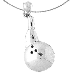 10K, 14K or 18K Gold Bowling Pin And Ball Pendant